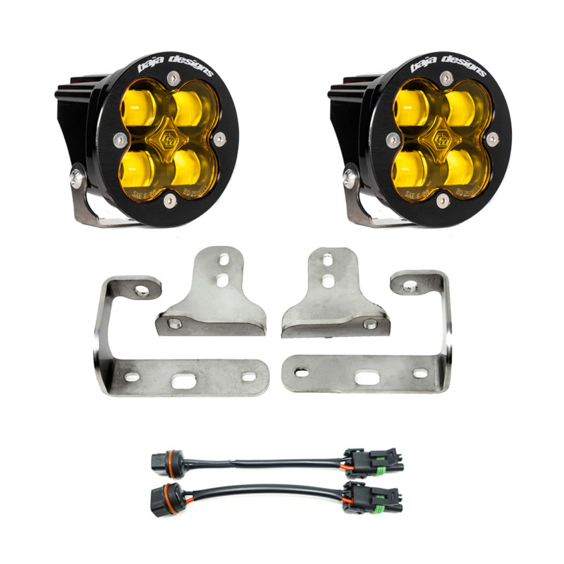 Jeep Wrangler JL Fog Light Pocket Kit - Baja Designs - Amber - `18-`27